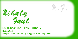 mihaly faul business card